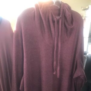 Mauve oversized curved hem, sweatshirt